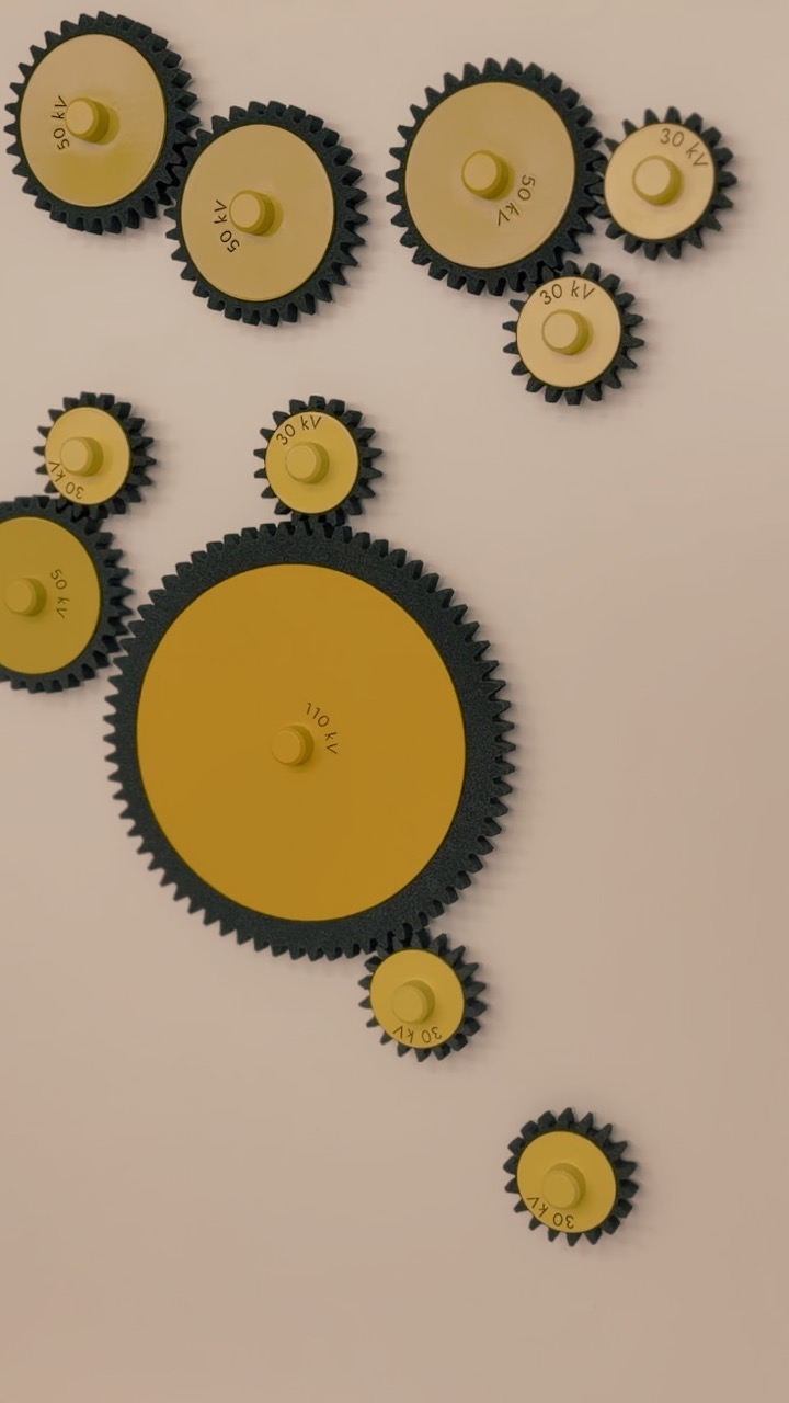 Magnetische Zahnradwand mit frei positionierbaren Zahnrädern